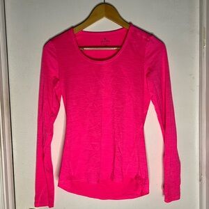 Athleta Women's Long-Sleeve Scoop Neck Top - Neon Pink